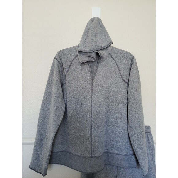 Hot Cotton By Marc Ware 2 pc Hooded Top Long Sleeve & Pants Gray Womens Size L - Picture 5 of 16